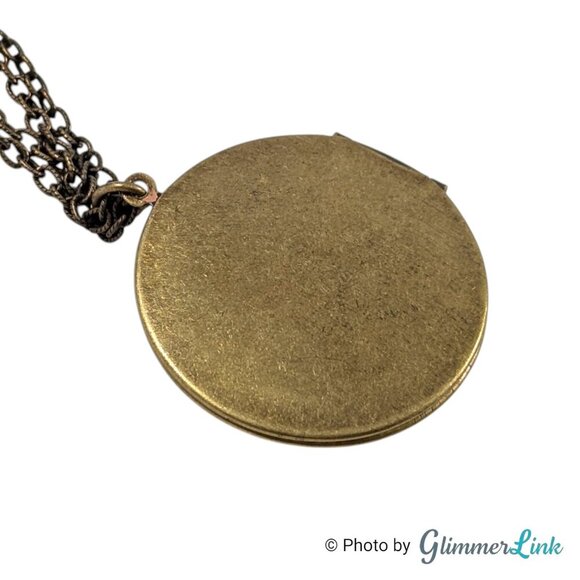 Sweet Romance Victorian Style Bronze Tone Locket Pendant Long Chain Necklace - Picture 8 of 13